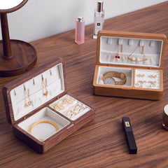 wooden jewelry storage case