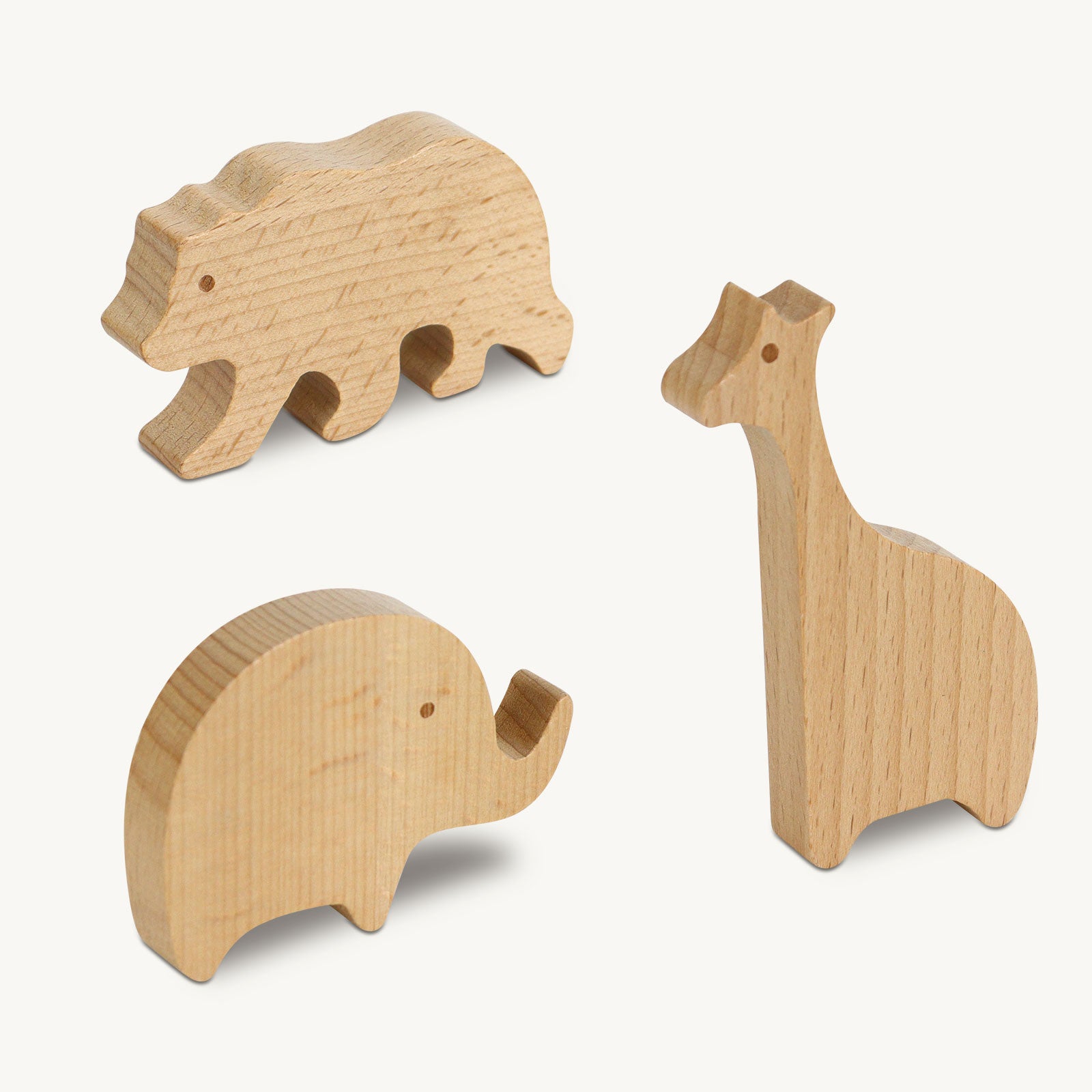 wooden animal fridge magnets