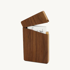 walnut wood card case
