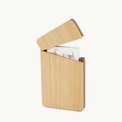 wooden business card case
