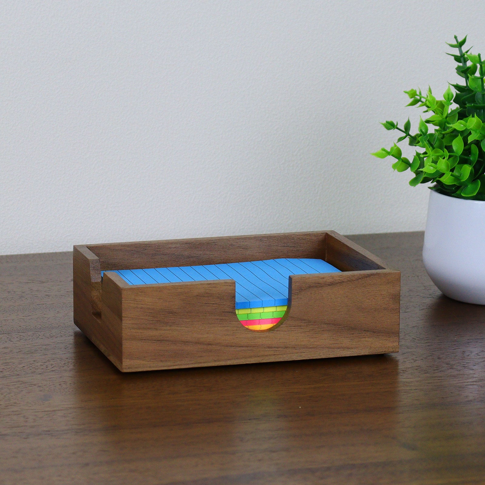 walnut sticky note holder