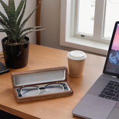 walnut wood glasses case
