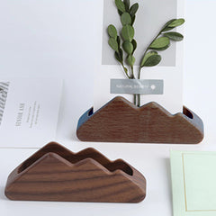 walnut name card holder