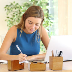 3-piece wood stationery set