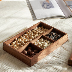 wooden tray with compartments