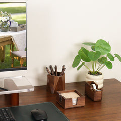 wooden stationery organizer set