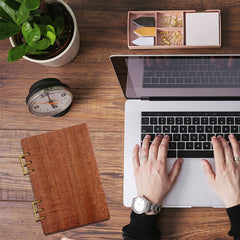 A5 refillable wood journal