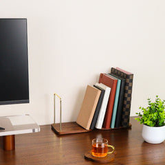 minimalist wooden book holder