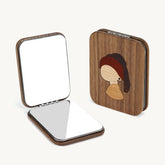 wooden compact mirror
