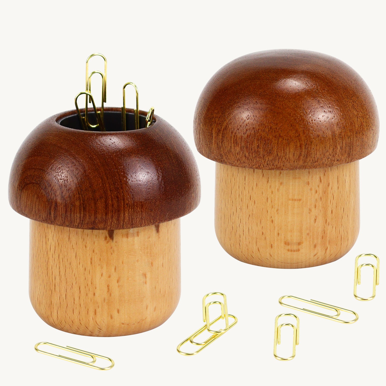 wooden paper clip holder