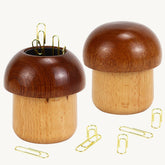 wooden paper clip holder