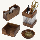 walnut desk organizer set