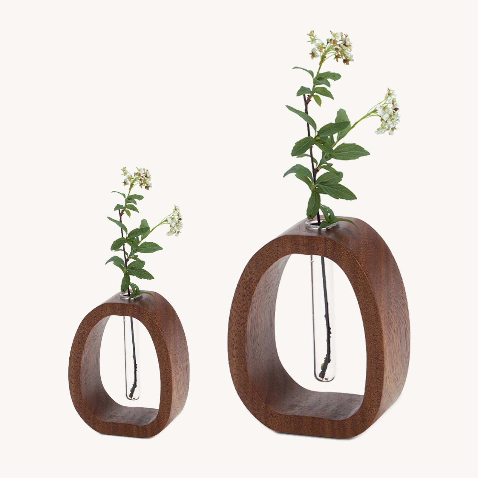 wooden test tube vase