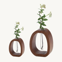 wooden test tube vase