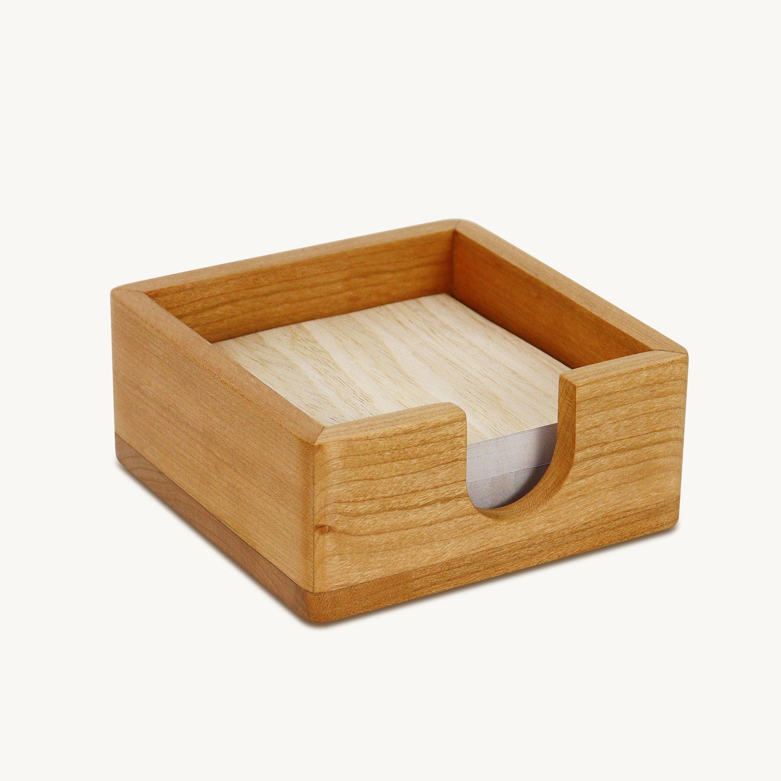 cherry wood memo holder