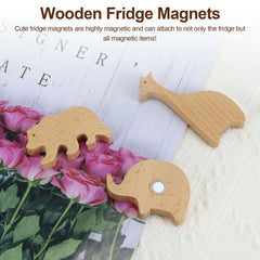 beech wood refrigerator magnet set