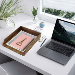 black walnut document holder