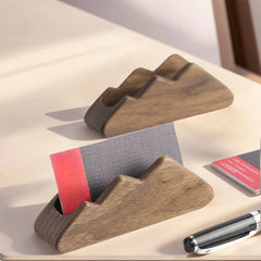 walnut wood name card holder