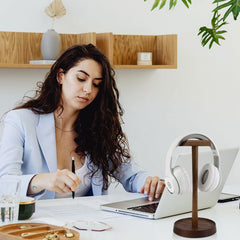 walnut headset holder