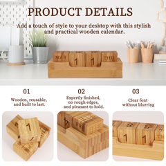 wooden desk calendar