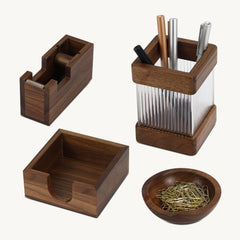 walnut wood desk organizer