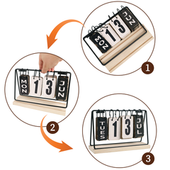wooden flip card desktop calendar