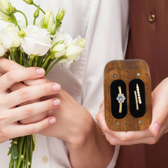 wooden double ring box