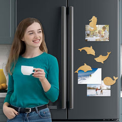 cute beech wood fridge decor