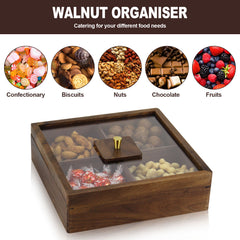 black walnut compartment tray