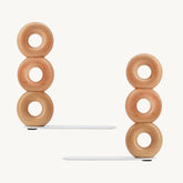 wooden circle bookends