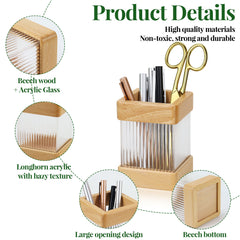 wood clear acrylic pencil holder