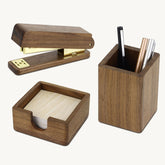 walnut wood stapler set