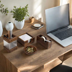 wooden office accessory set