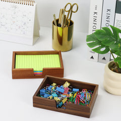 walnut desk note organizer