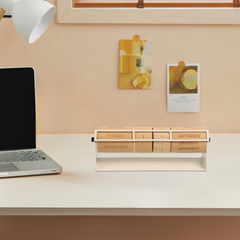 rotating wooden perpetual calendar