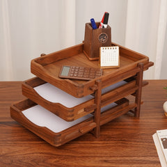 solid wood file organizer