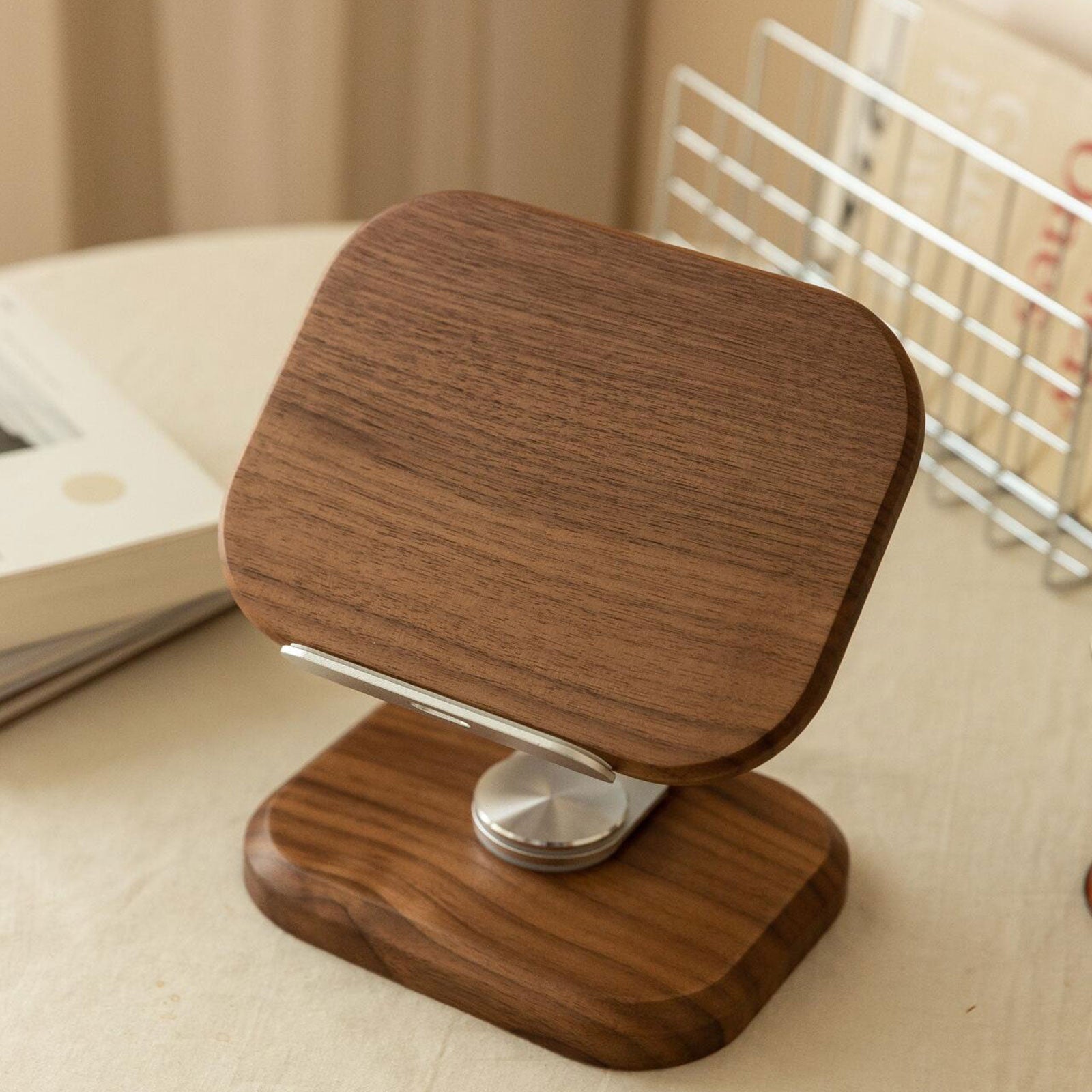 black walnut phone stand