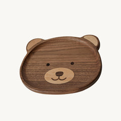 bear shaped wooden plate