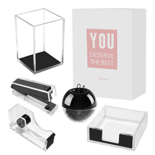 Acrylic Black Desk Organizer Set(5PC) – MultiBey - For Your Fashion Office