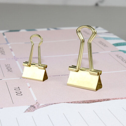 Gold Thumb Tacks Paper Clip Binder Clips Push Pins Set
