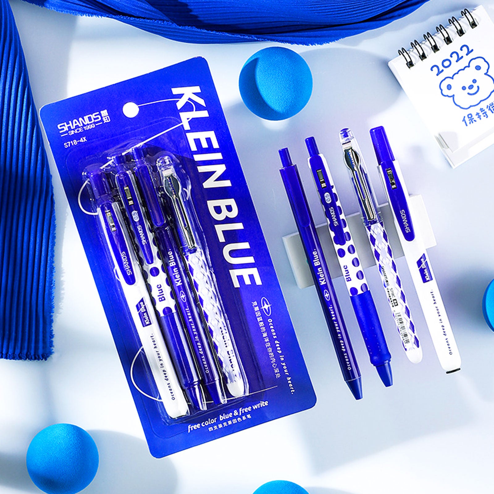 Blue Purple 3 Gel Pen And Highlighter Pen Set