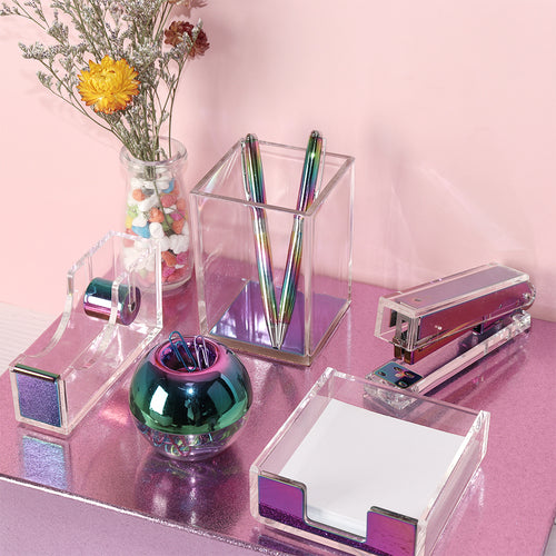 Acrylic Rainbow Office Desk Oragnizer Set(5PC)