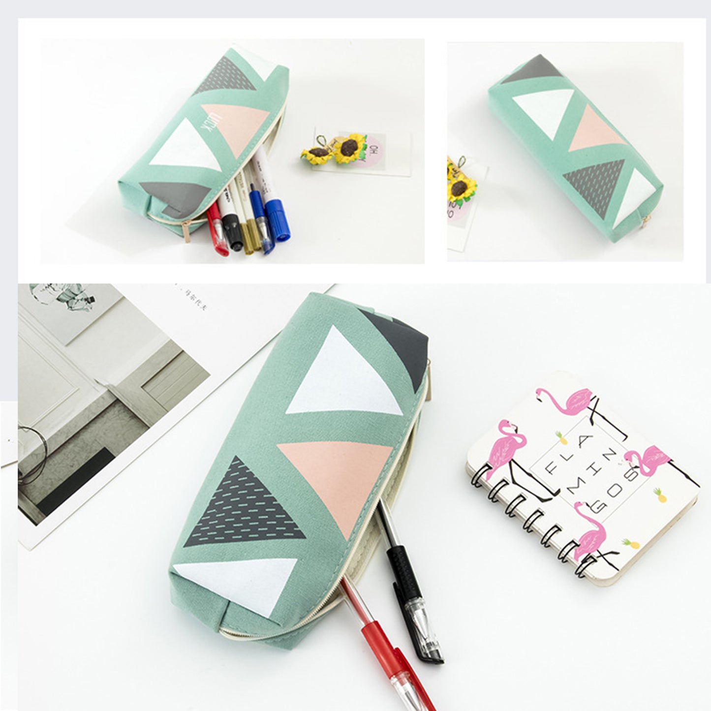 Large Capacity Cute Pen Pencil Case Kawaii Stationery Pouch For Middle High School Office College Student Girl Women Adult Teen