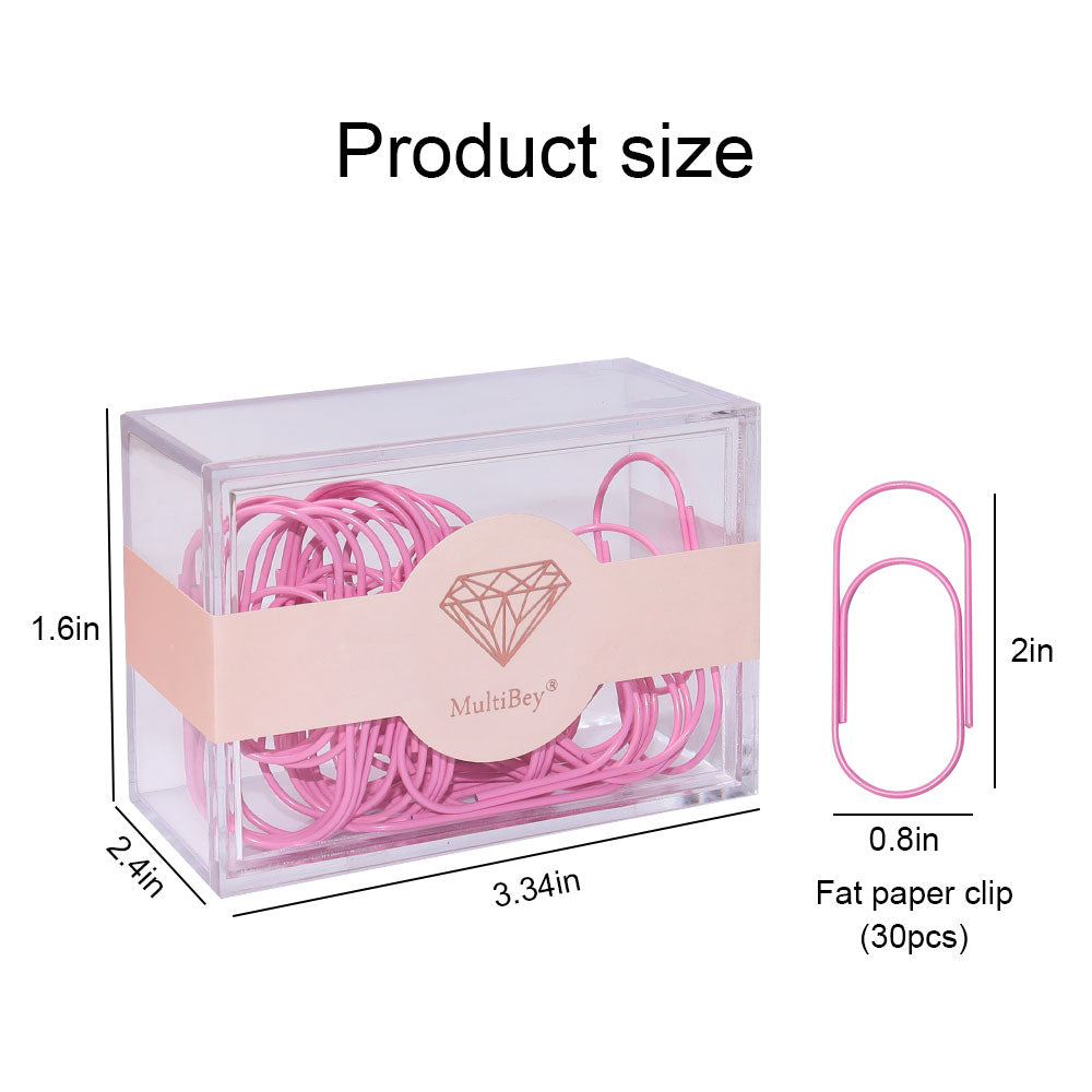 Pink Jumbo Paper Clip (50mm-30PCS/Box)