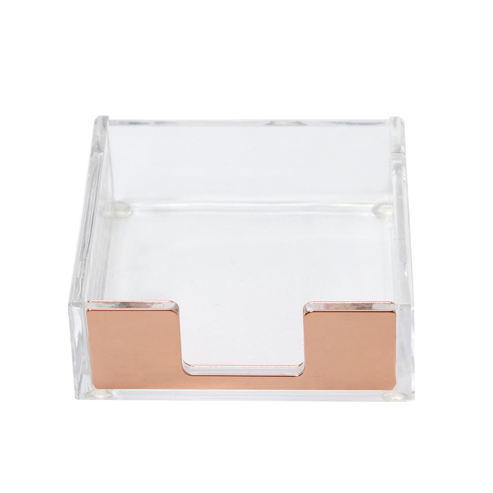 Acrylic Rose Gold Sticky Notes Memo Pad Holder