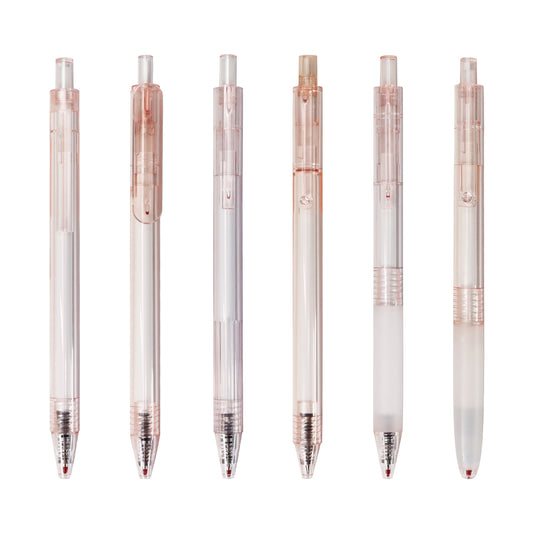 6PCS Quick Dry Pink Gel Pen Set