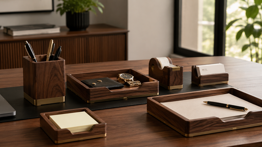 Elevate Your Office Aesthetic with Premium Walnut Desk Accessories