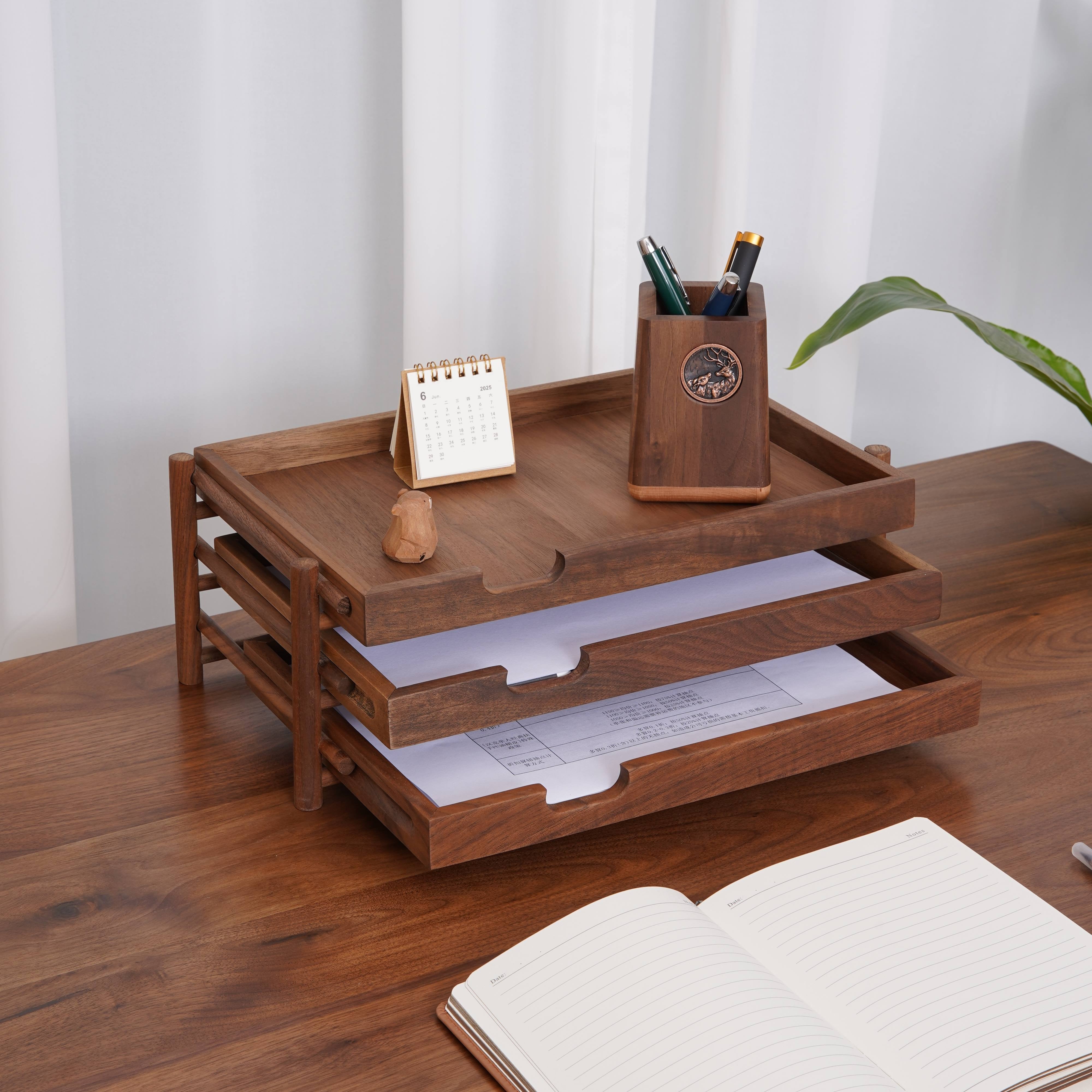 wooden desk organizer