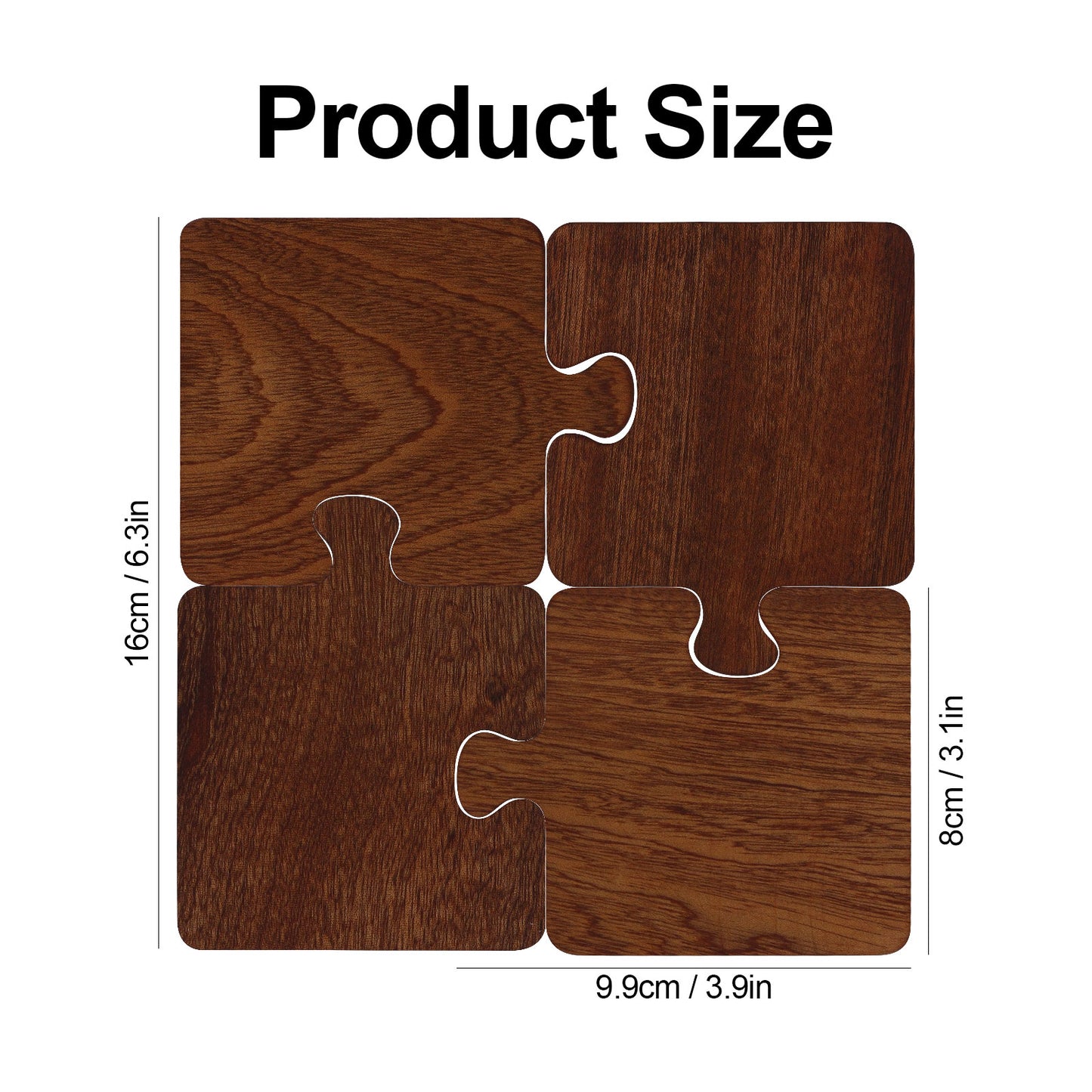 Wooden Puzzle Coaster Set of 4