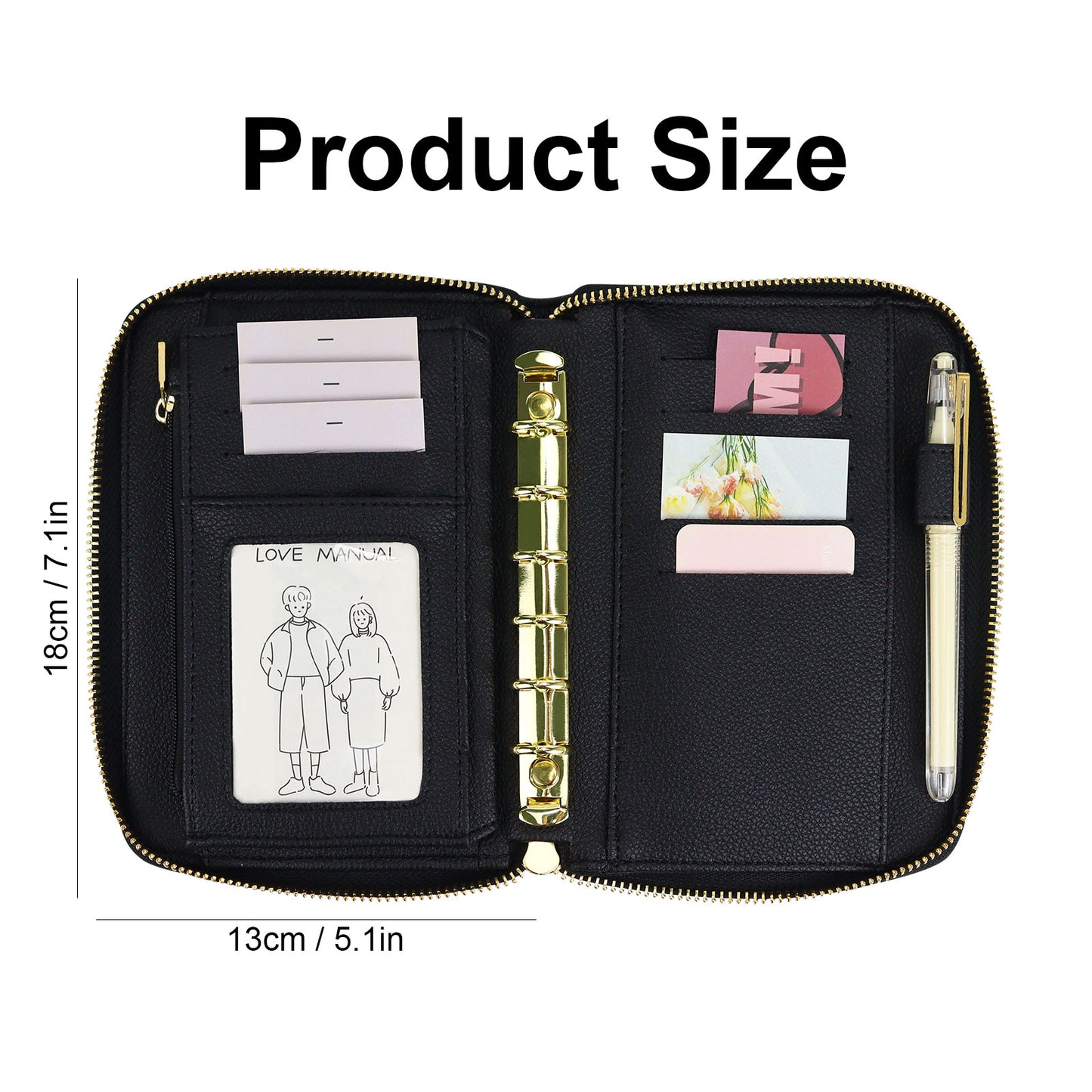 A7 Cash Wallet Zipper Binder